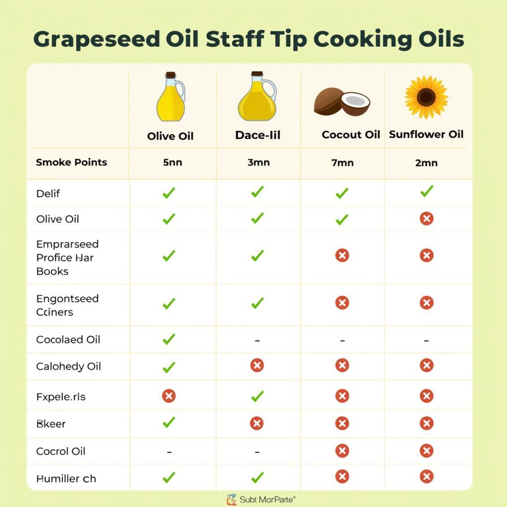 Grapeseed Oil Comparison Chart