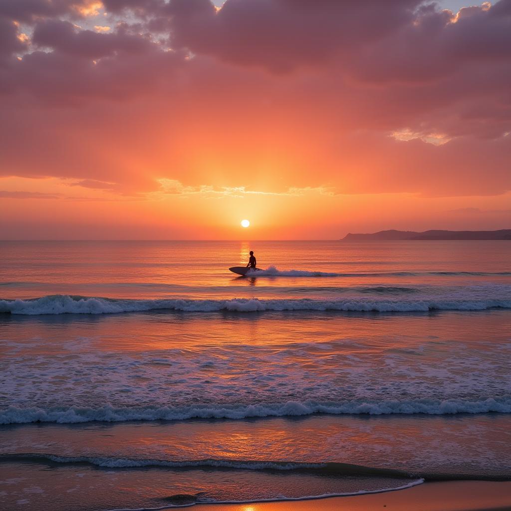 Gwadar Beach Sunset Surfing