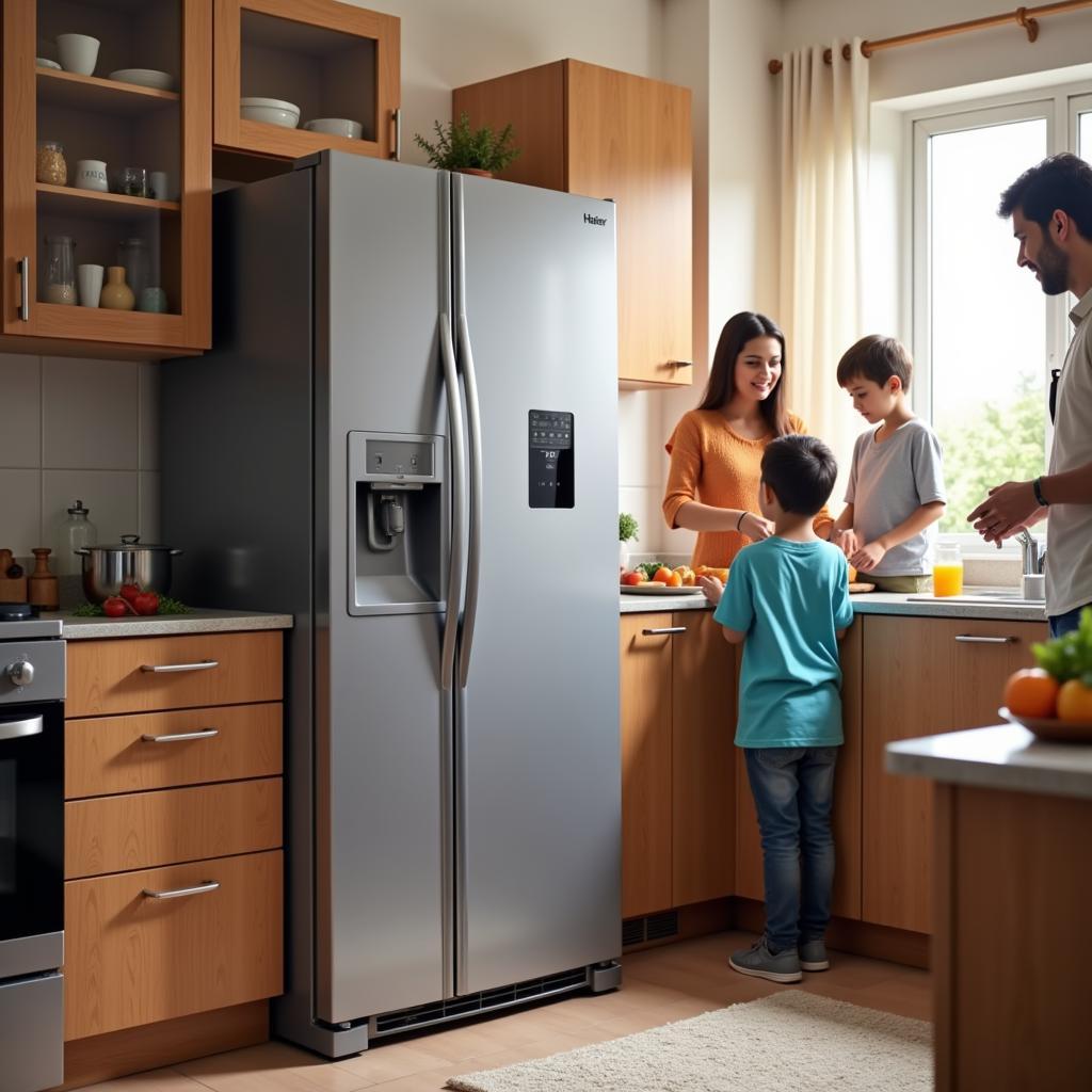 Haier Medium Size Refrigerator in a Pakistani Kitchen