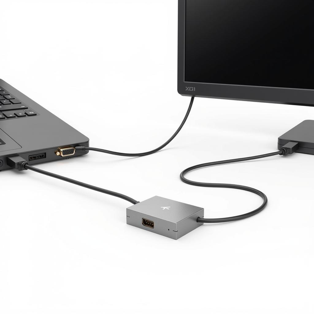 Connecting an HDMI device to a VGA monitor using a converter