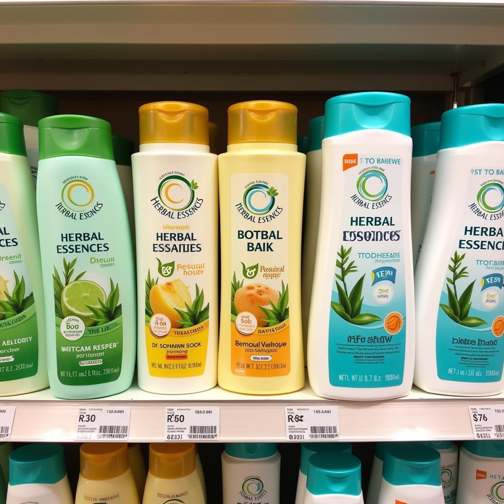 Herbal Essences Shampoo Bottles on Display in Pakistan