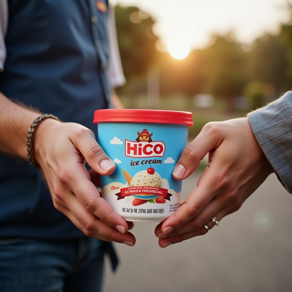 Hico Ice Cream 1 Litre Tub Being Delivered in Pakistan