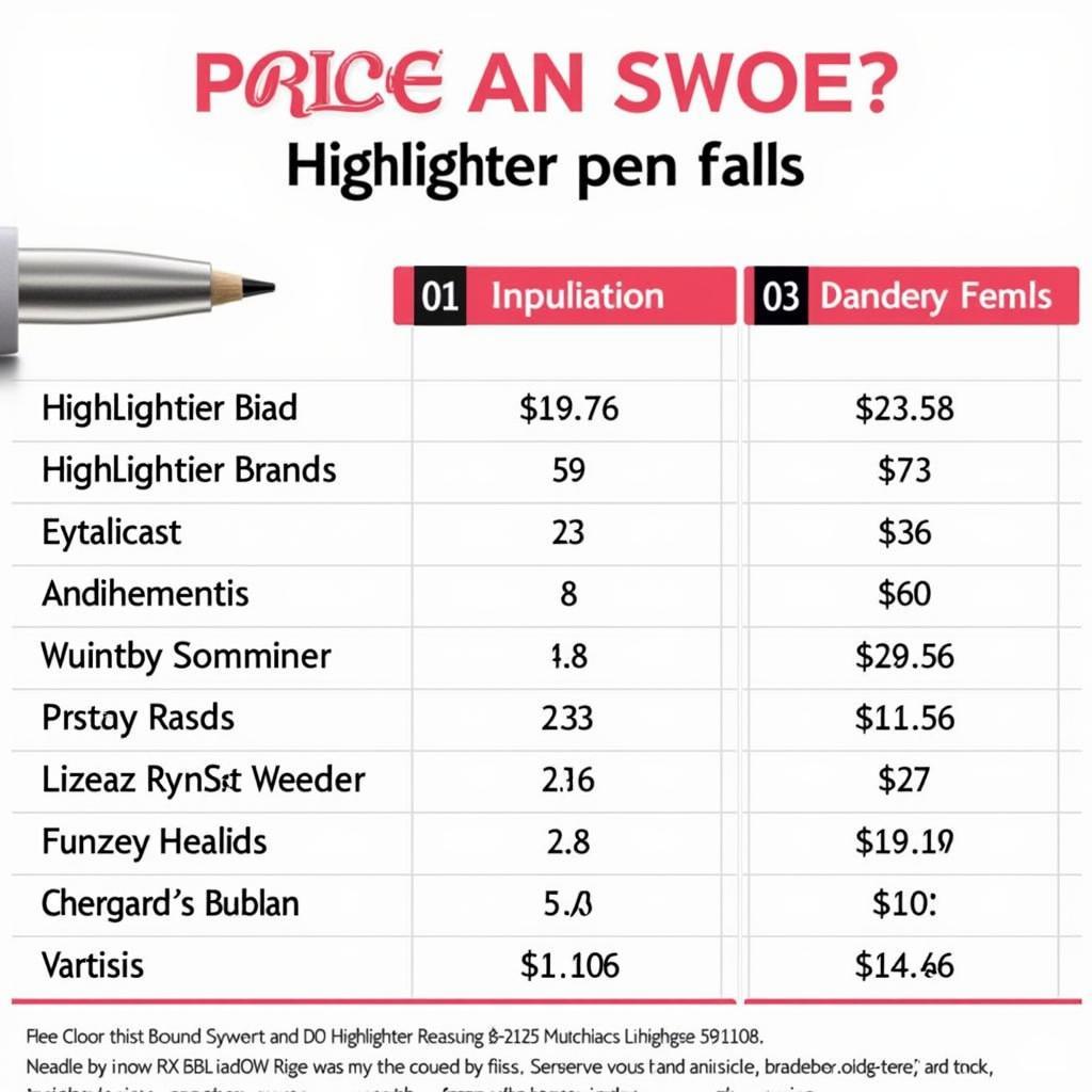 Highlighter Pen Price Comparison