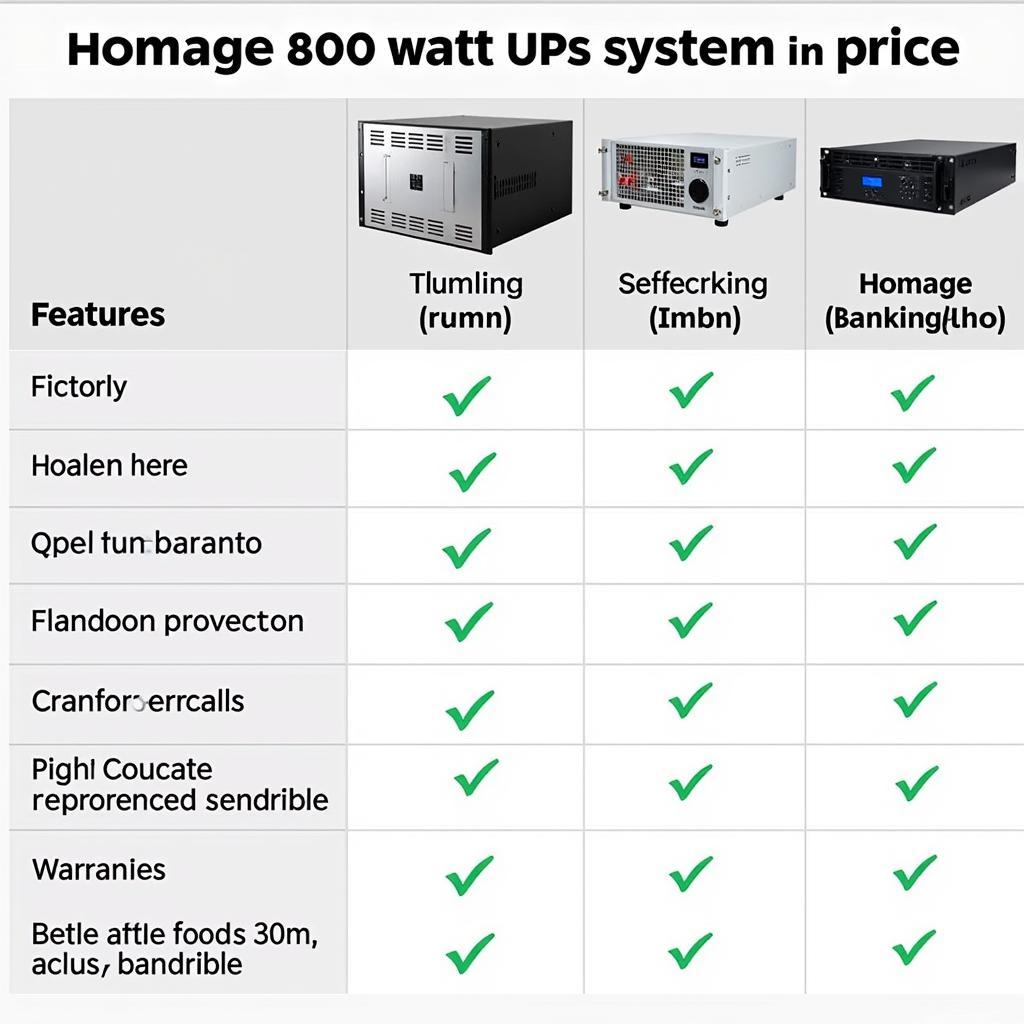 Homage UPS 800 Watt Price Comparison