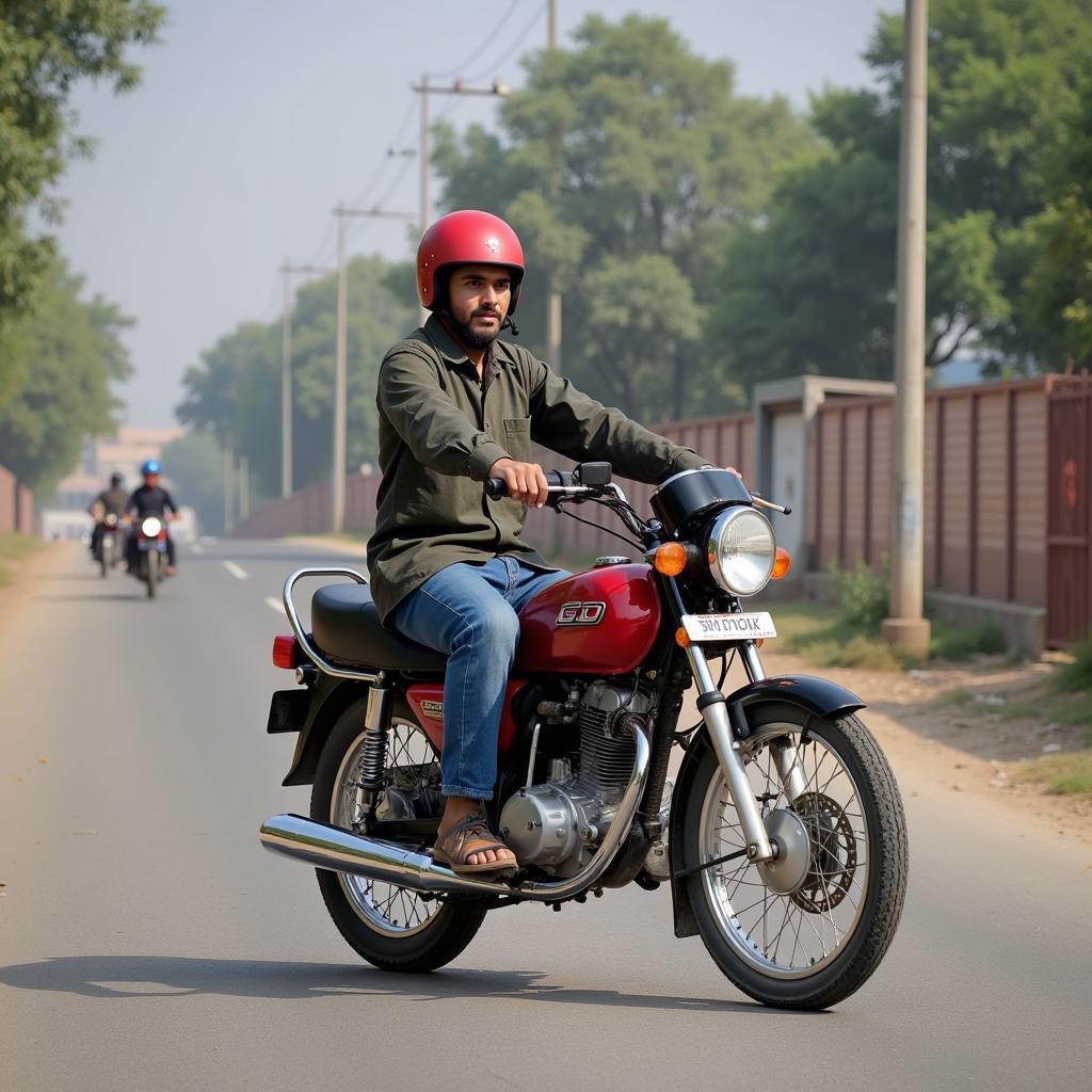 Honda CD 70 on a Pakistani Road