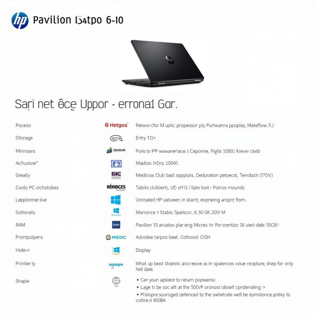 HP Pavilion Laptop Features and Specifications