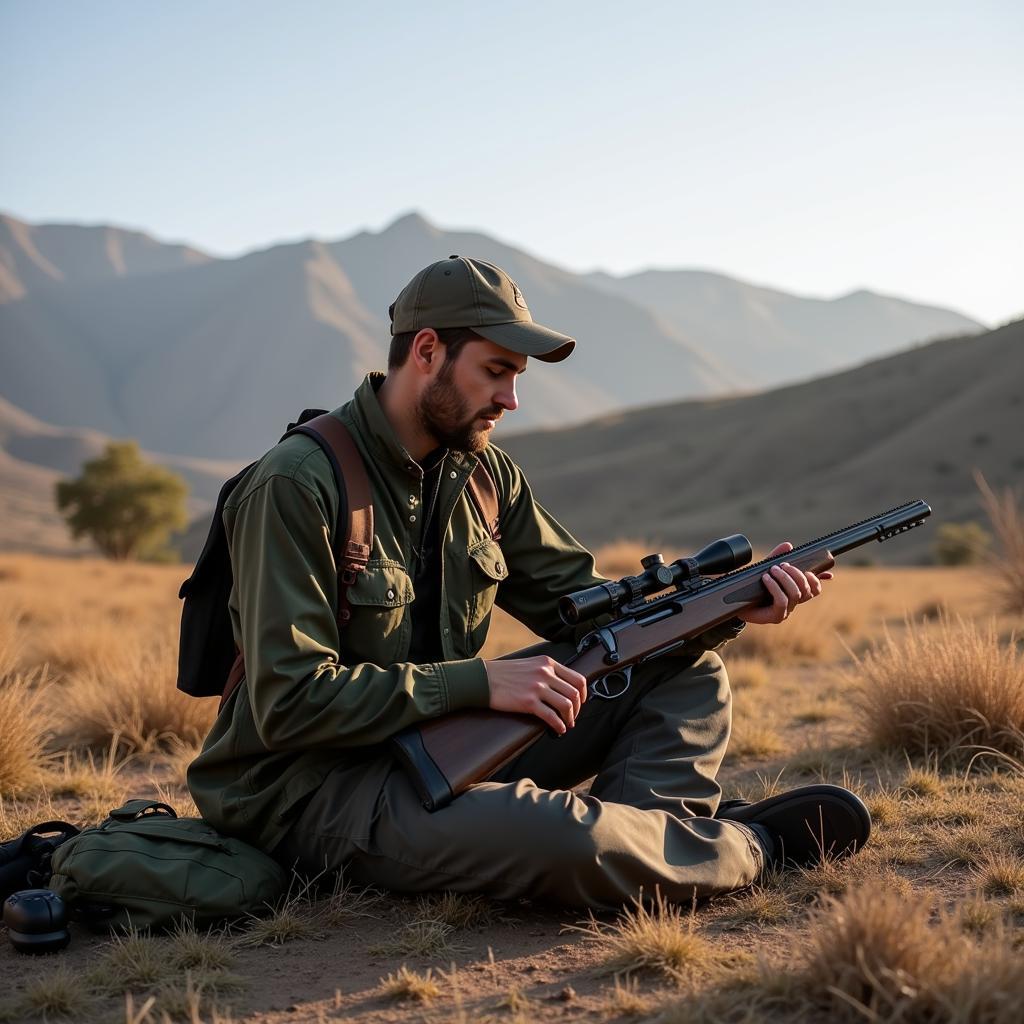 Hunter Preparing for a Hunt in Pakistan