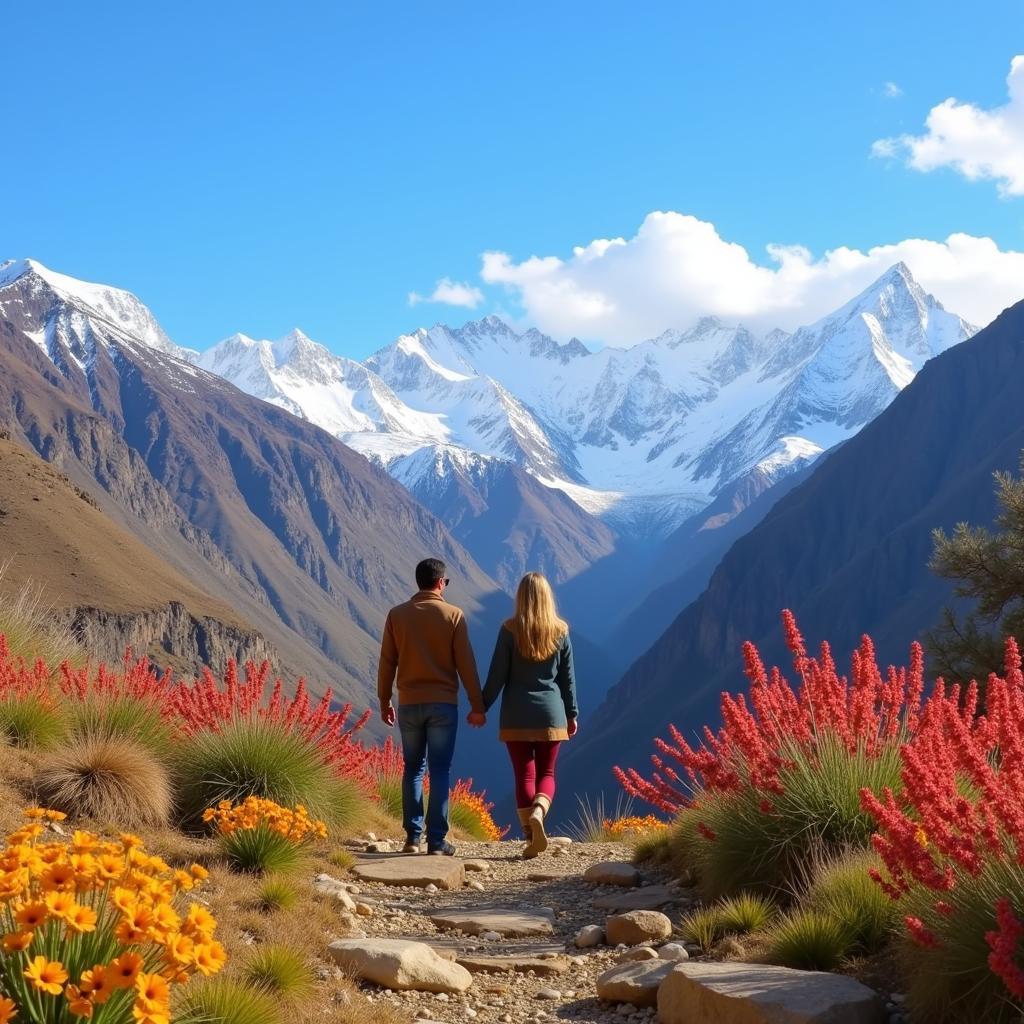 Honeymoon in Hunza Valley, Pakistan: A couple enjoying the scenic beauty.