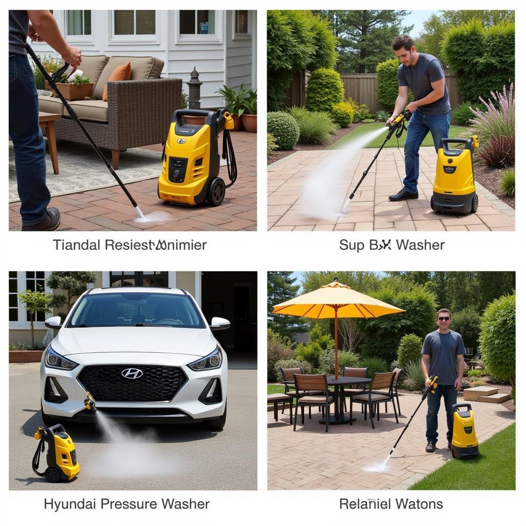 Hyundai Pressure Washer Cleaning Various Surfaces