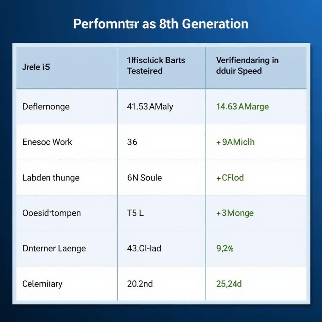 i5 8th Generation Processor Performance Chart