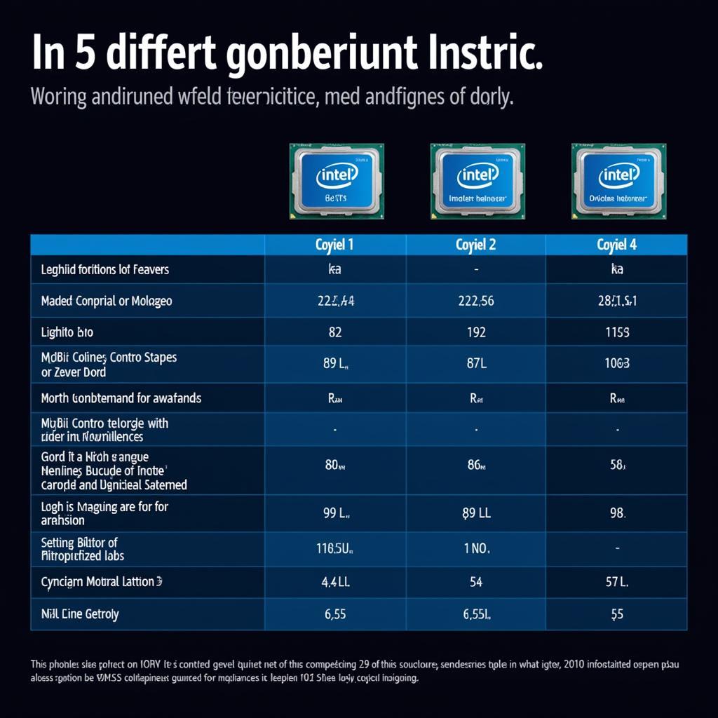 Comparison Chart of Different i5 Generations