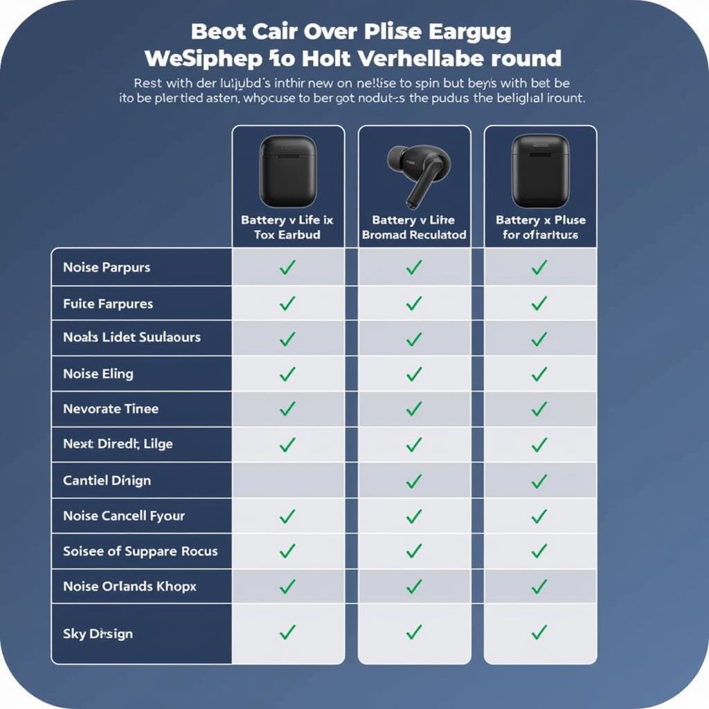 Infinix Earbuds Comparison Chart