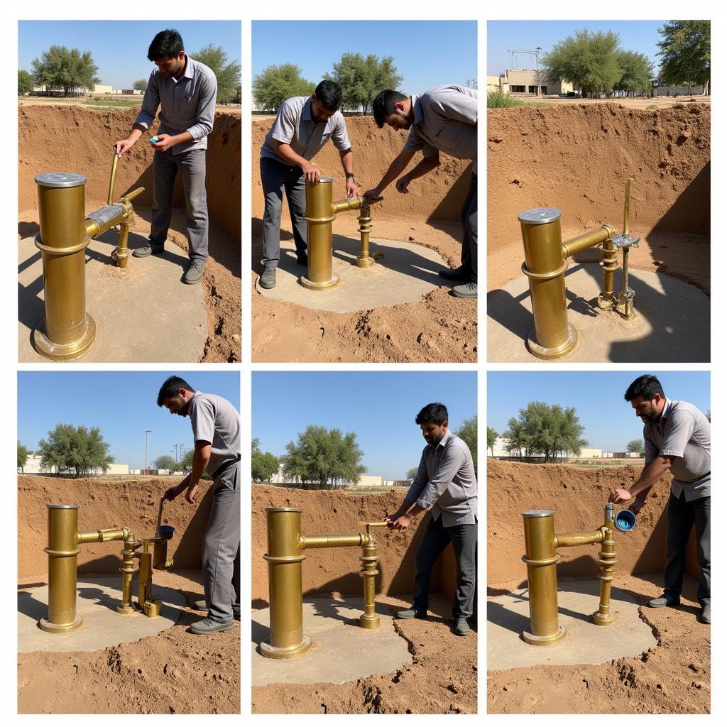 Installing a Golden Water Pump in Pakistan