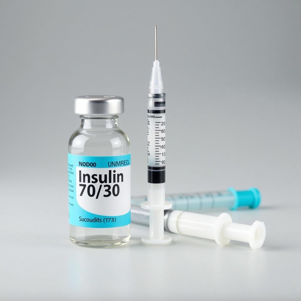 Insulin 70/30 vial and syringe