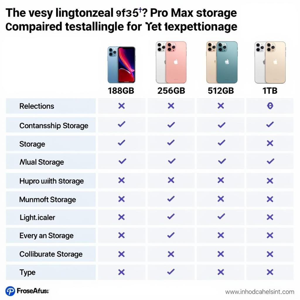 iPhone 15 Pro Max Storage Comparison Chart