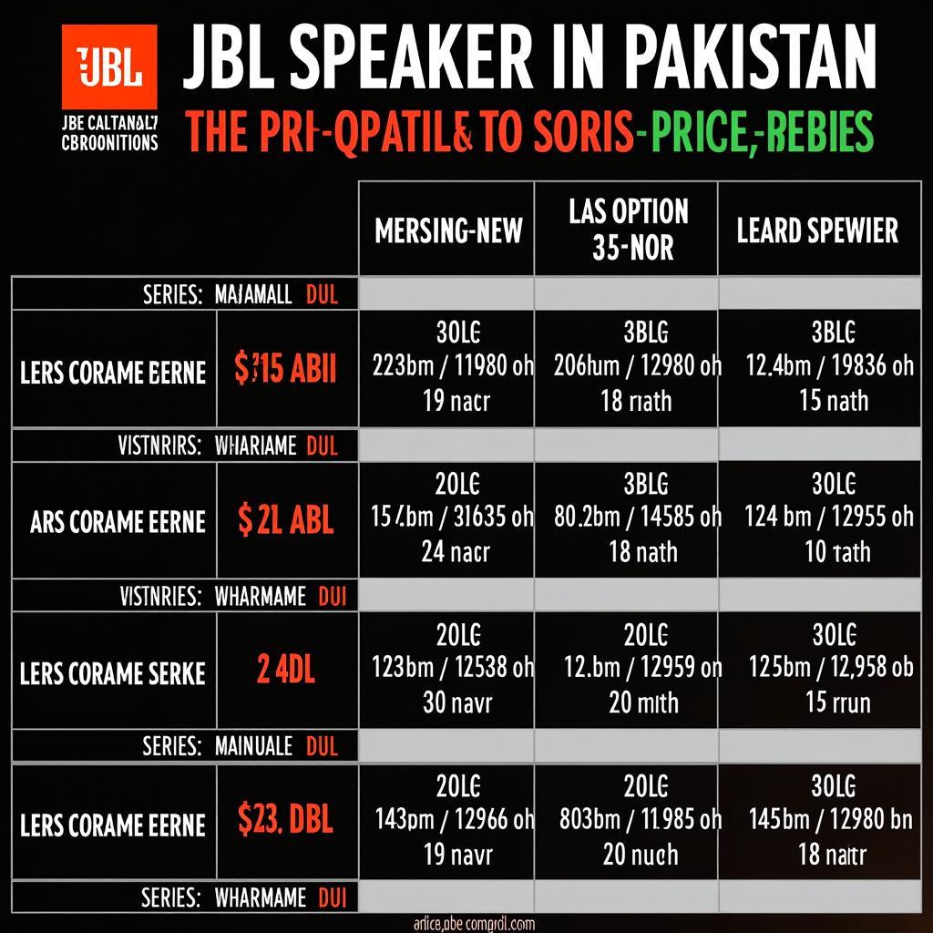 JBL Speaker Price Ranges in Pakistan