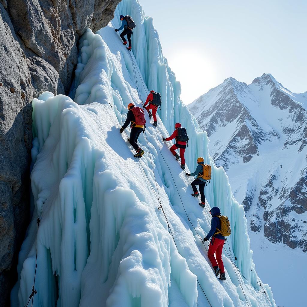 Climbers Ascending K2