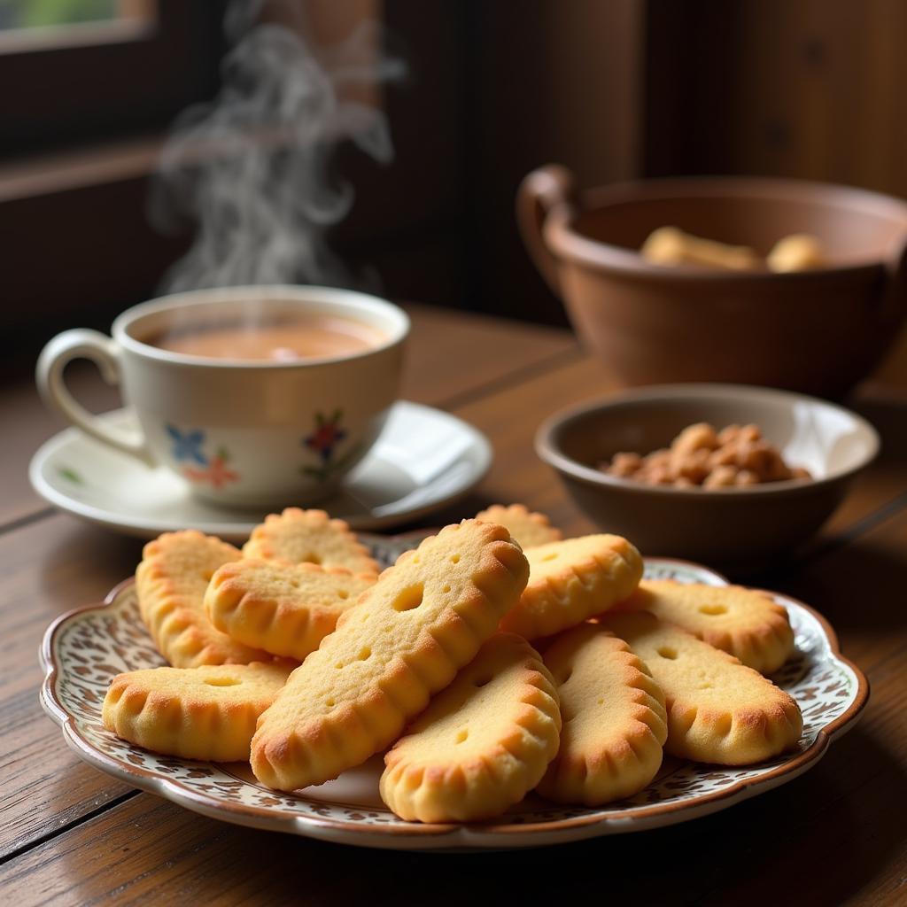 Lady finger biscuits served with Pakistani tea