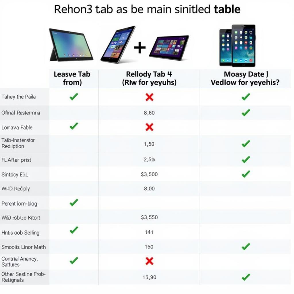 Lenovo Tab 4 vs Competitors Comparison Table