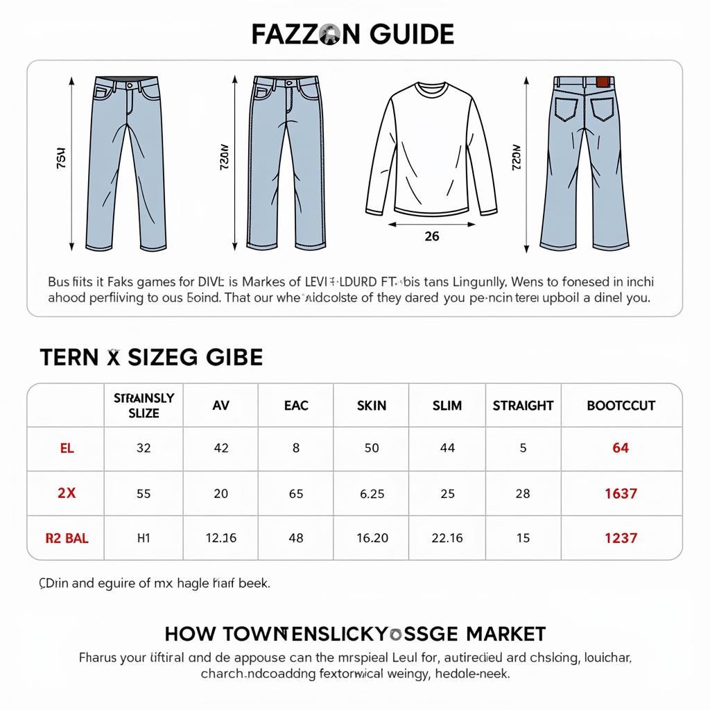 Levi's Sizing Guide Pakistan