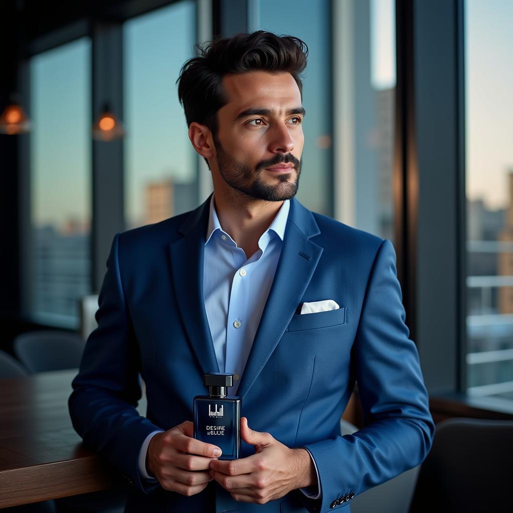 Man Wearing Dunhill Desire Blue Perfume in Pakistan