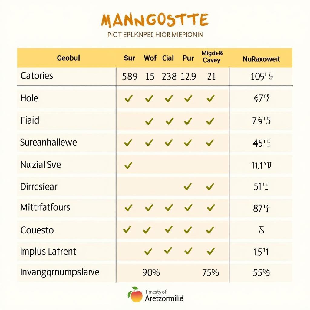 Mangosteen Nutritional Information Chart