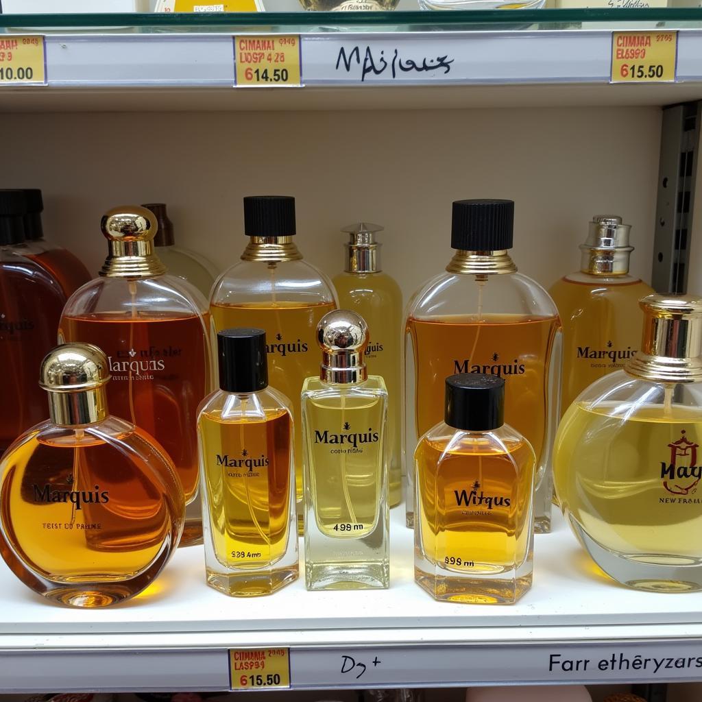 Marquis Perfume Bottles Displayed in a Pakistani Store