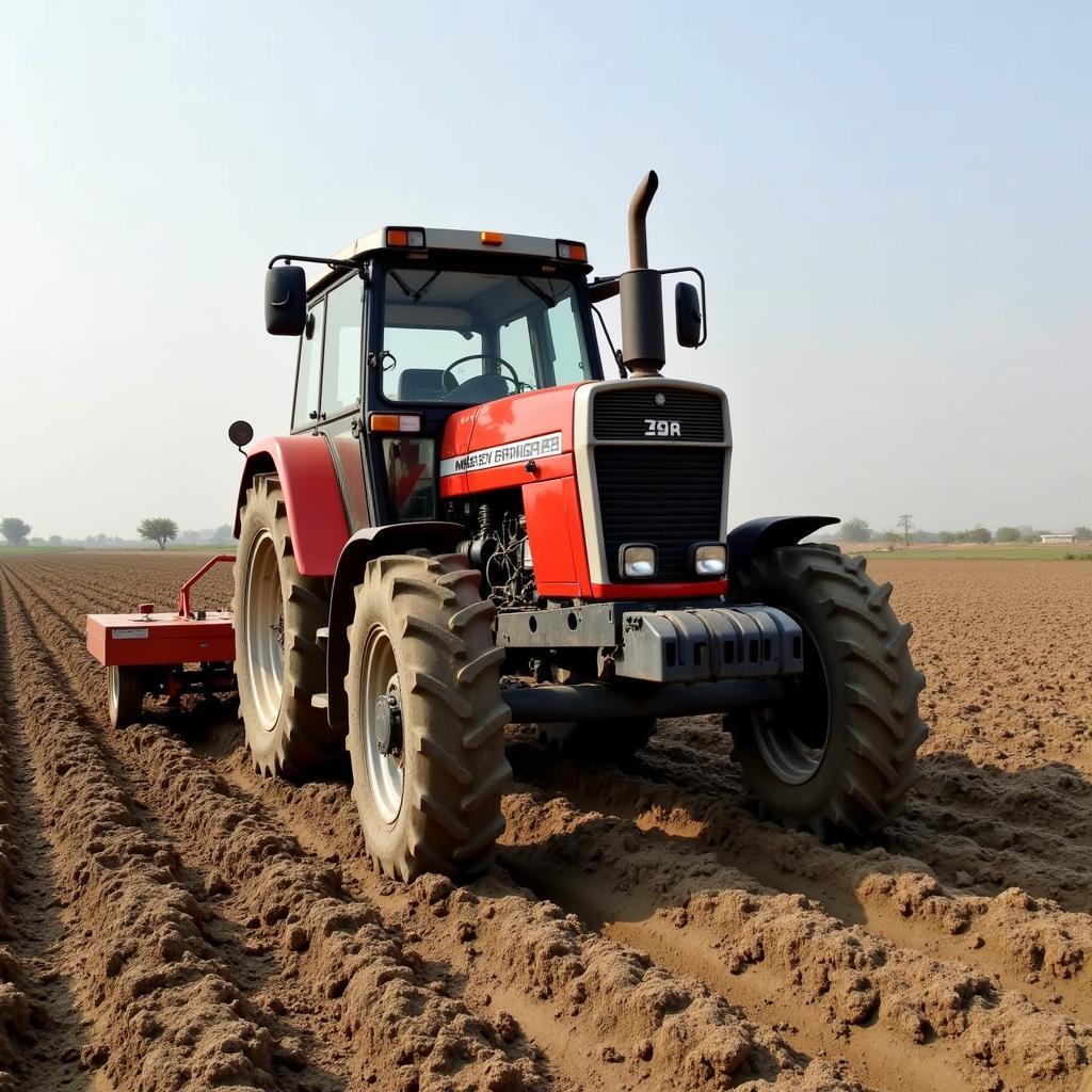 Massey 240 tractor operating in a field in Pakistan