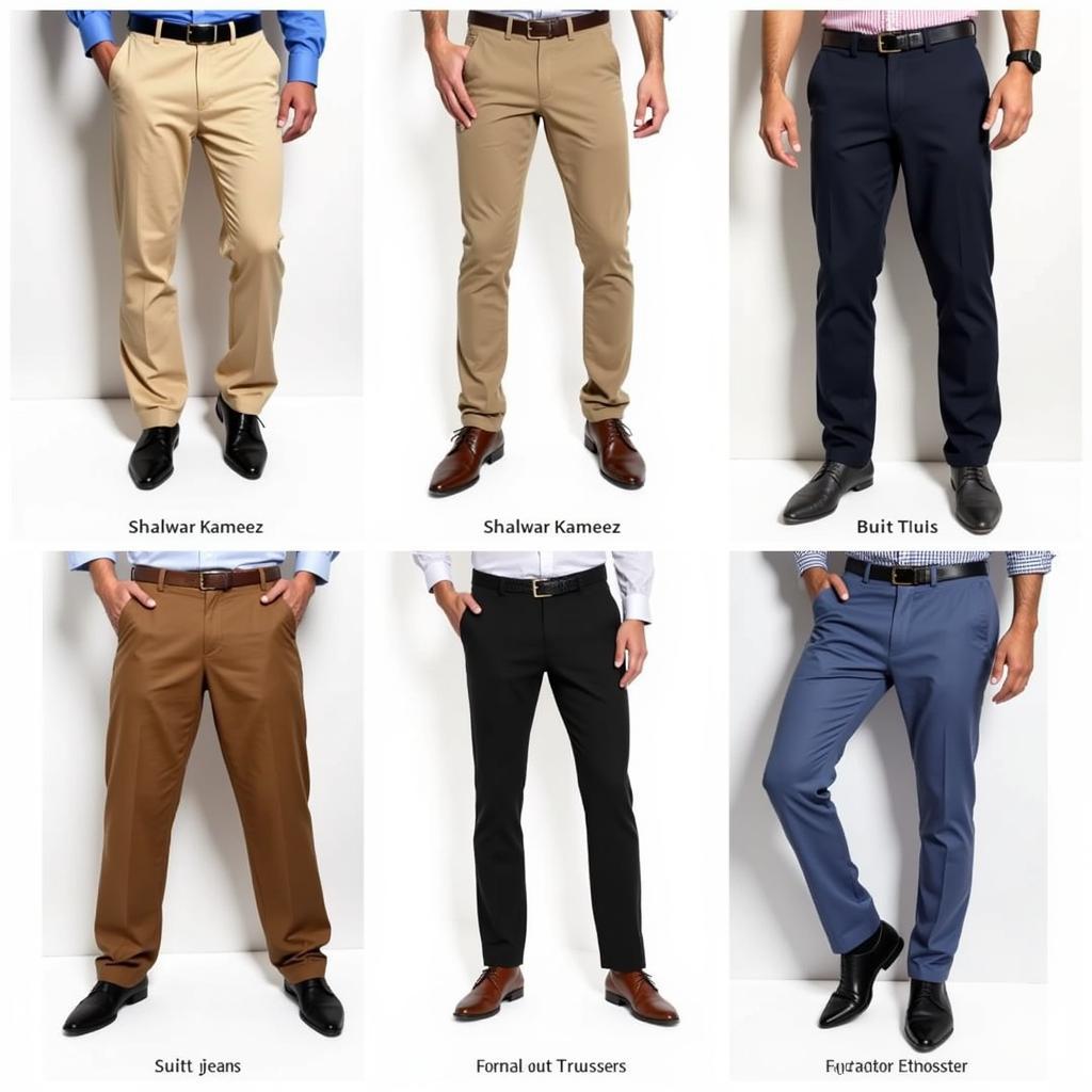 Different styles of men's trousers in Pakistan