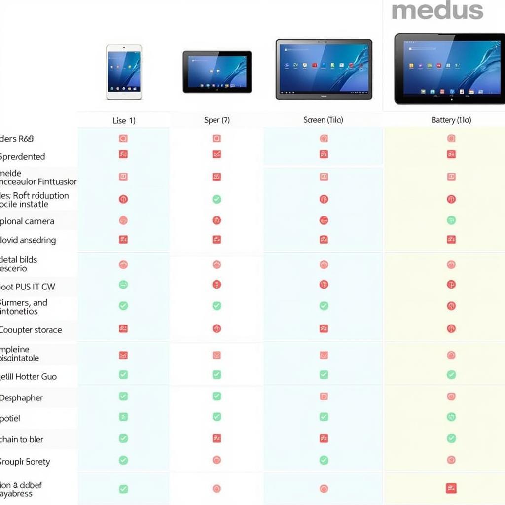 Mevo Tablet Features Comparison Chart