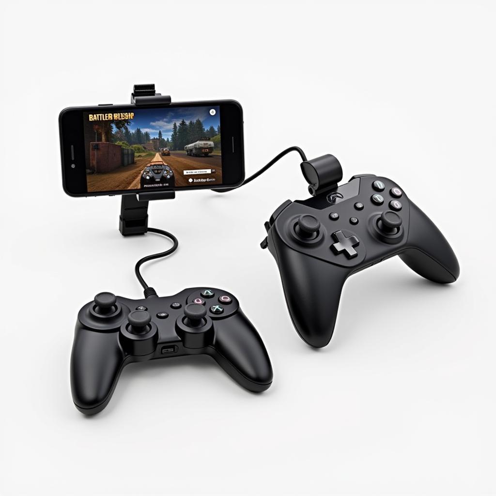 Mobile Gaming Setup with Controller