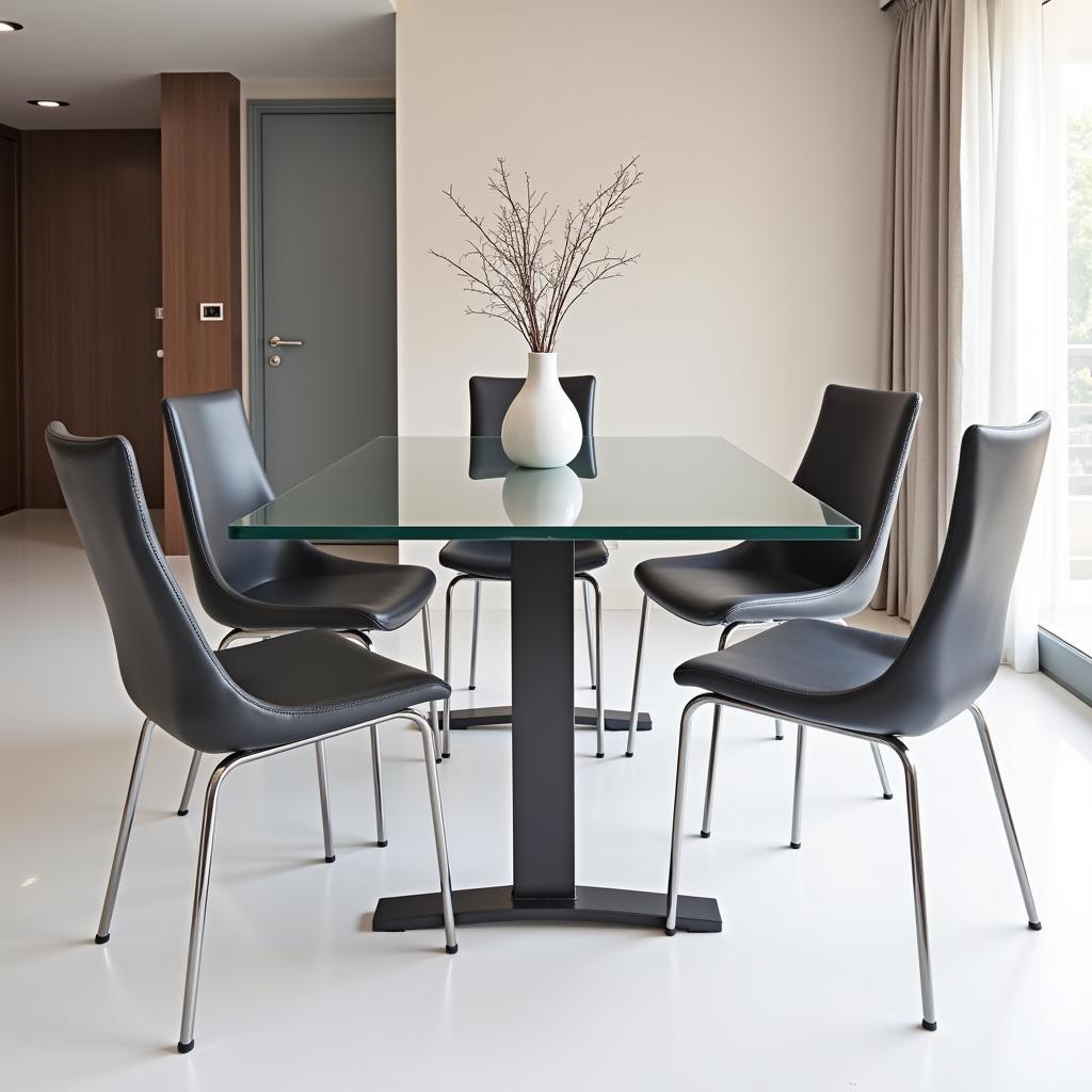 Modern 6 Chair Dining Table in a Pakistani Home