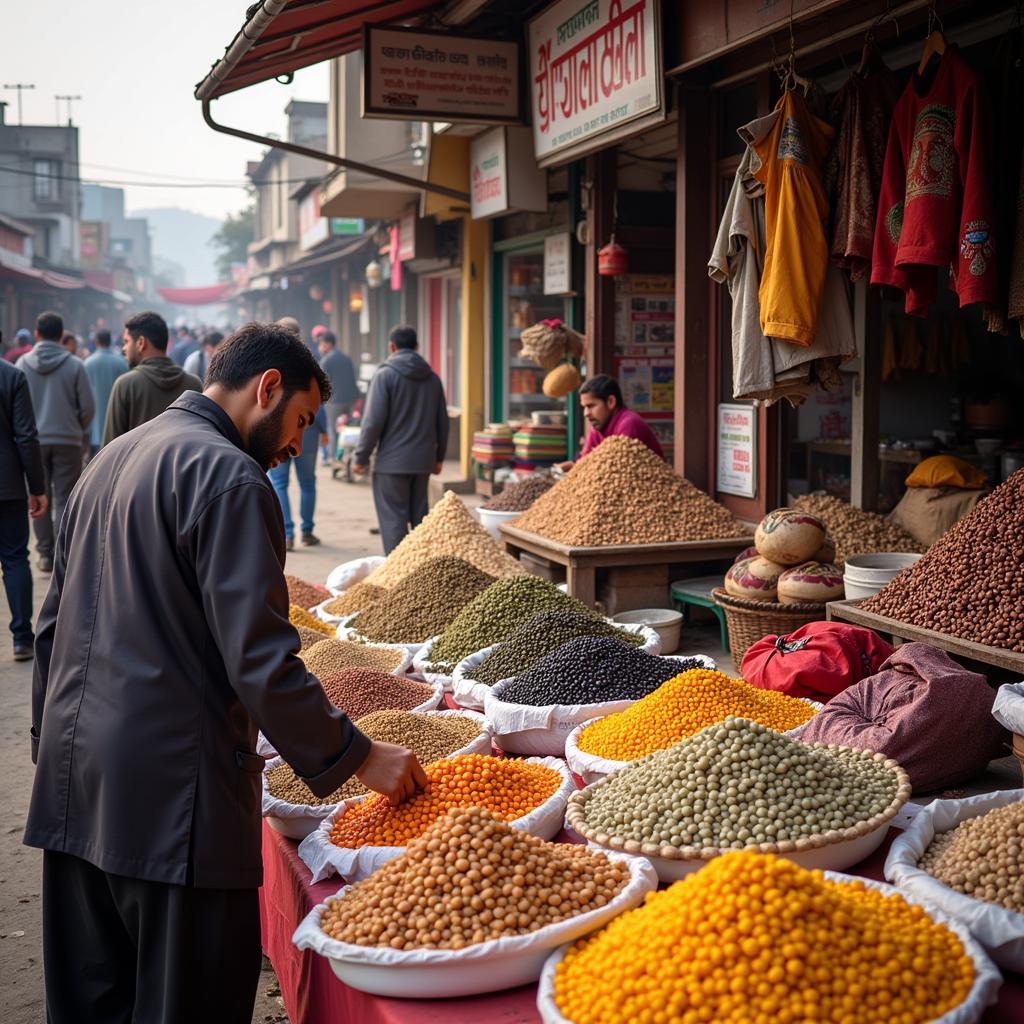 Monji Trading in a Pakistani Market