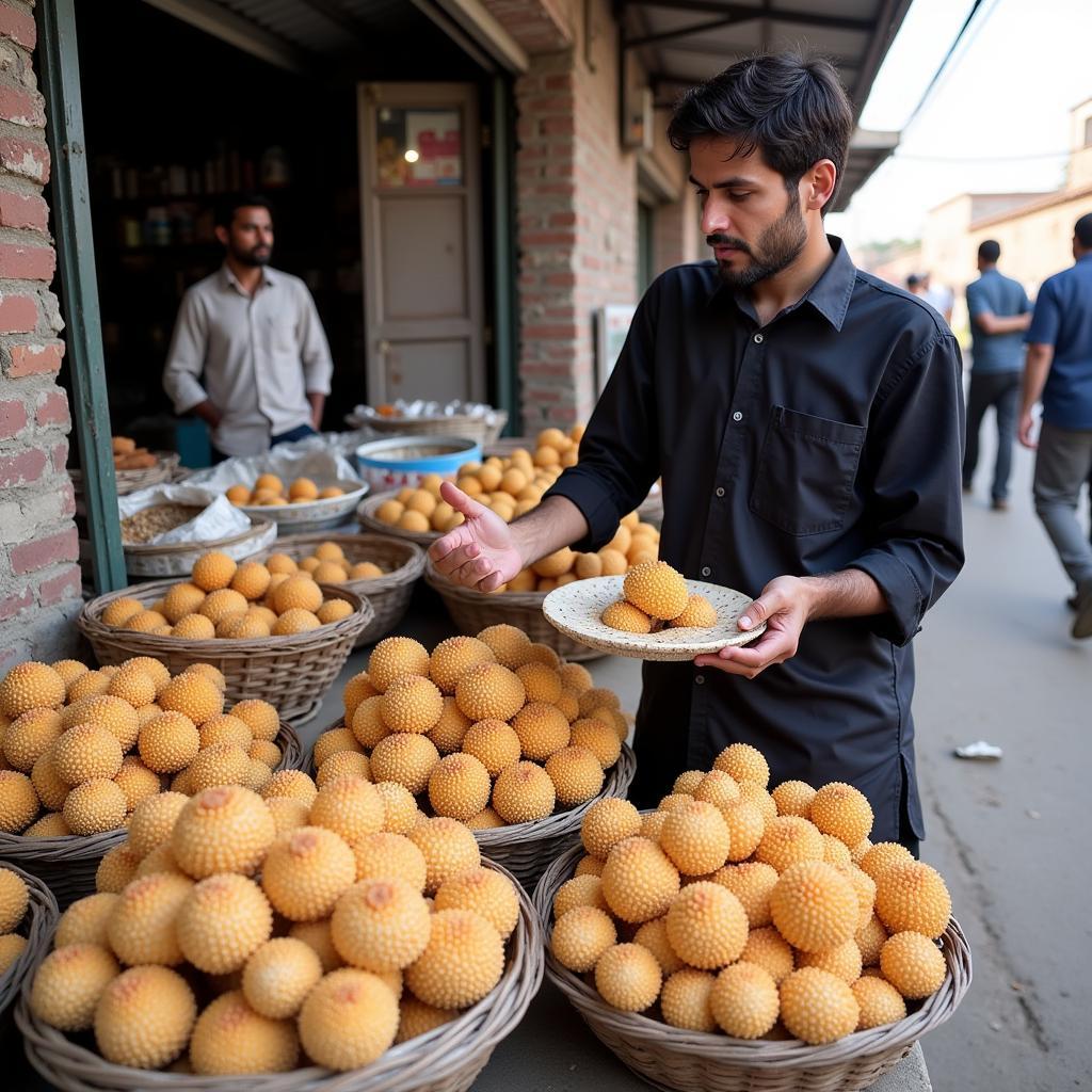 Morel Mushrooms for Sale in a Pakistani Market