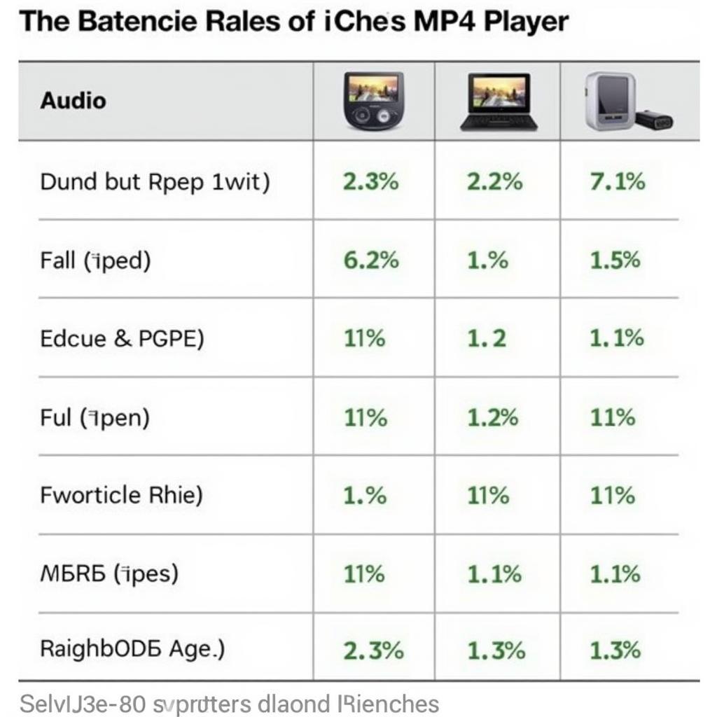 MP4 Player Battery Life Comparison Chart