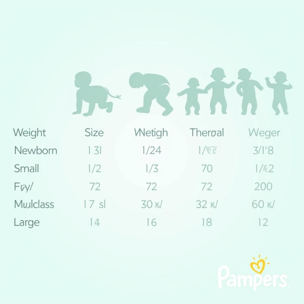 Nana Pampers Size Chart in Pakistan