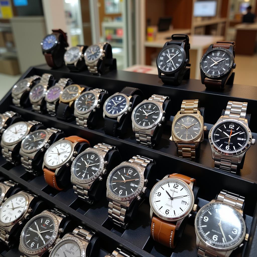 Naviforce watches displayed in a Pakistani shop