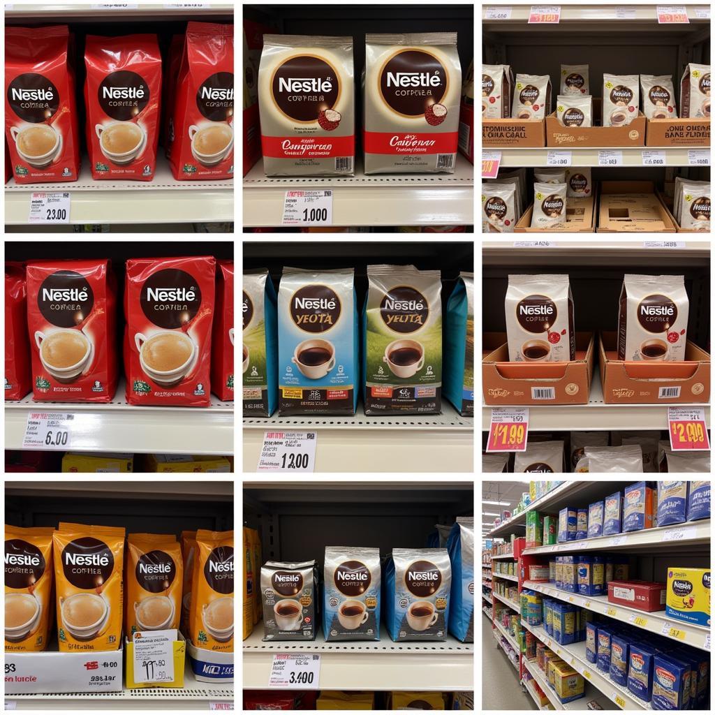 Finding Deals on Nestle Coffee in Pakistan: An image showcasing various Nestle coffee products available at different retail outlets in Pakistan with their respective prices.