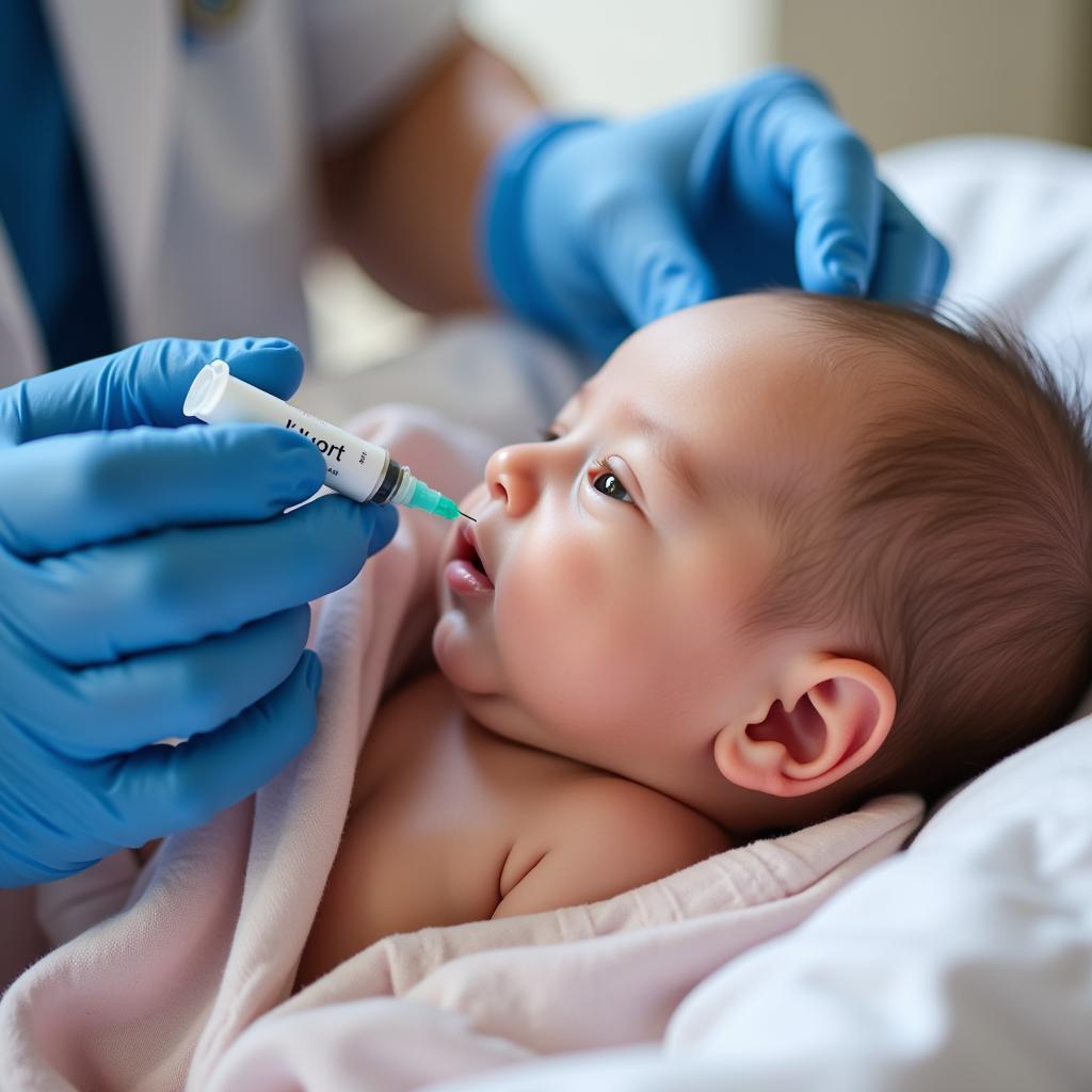 Newborn Baby Receiving K Kort Injection