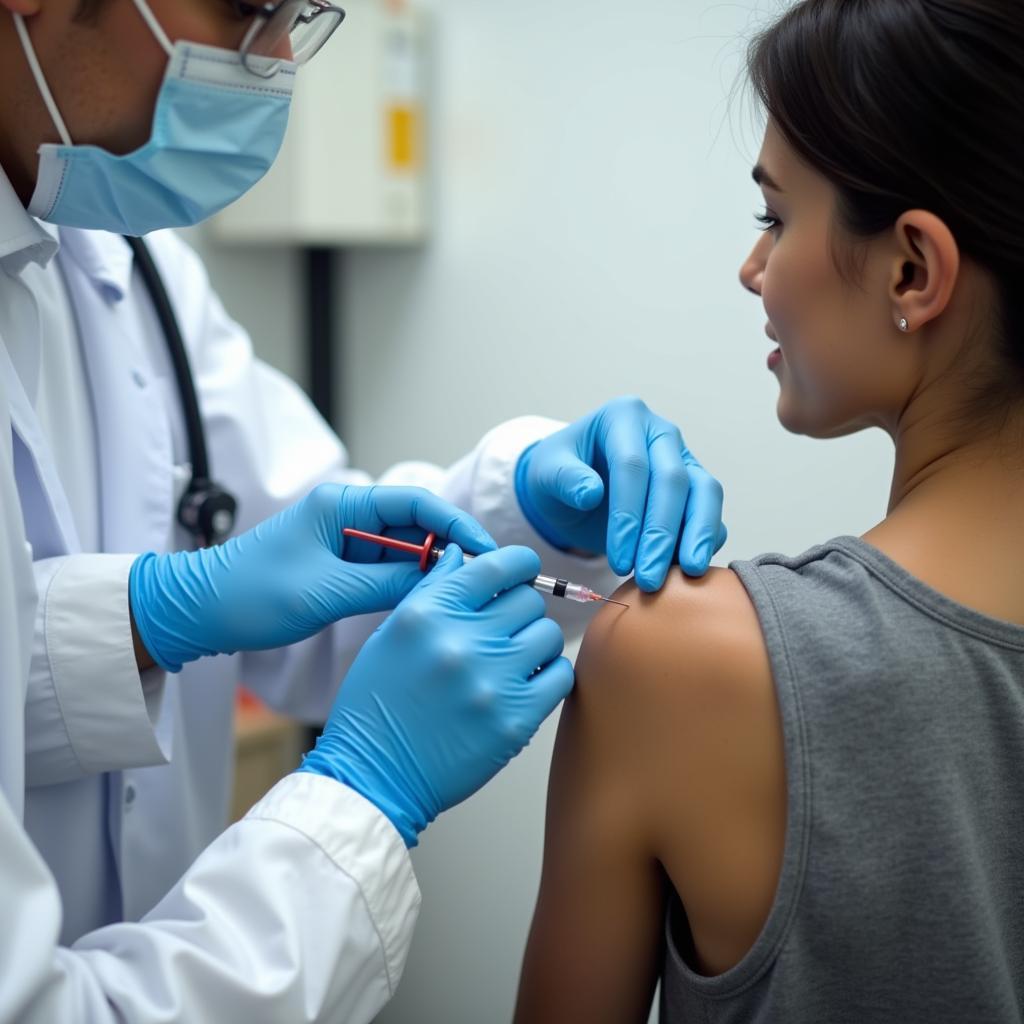 Administering nikethamide injection in a medical setting