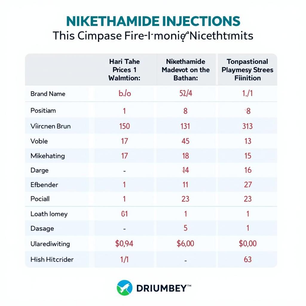 Comparing nikethamide injection prices from different pharmacies