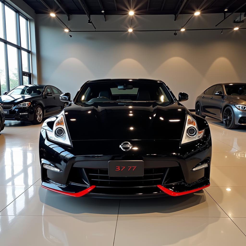 Nissan 370Z displayed in a Pakistani showroom