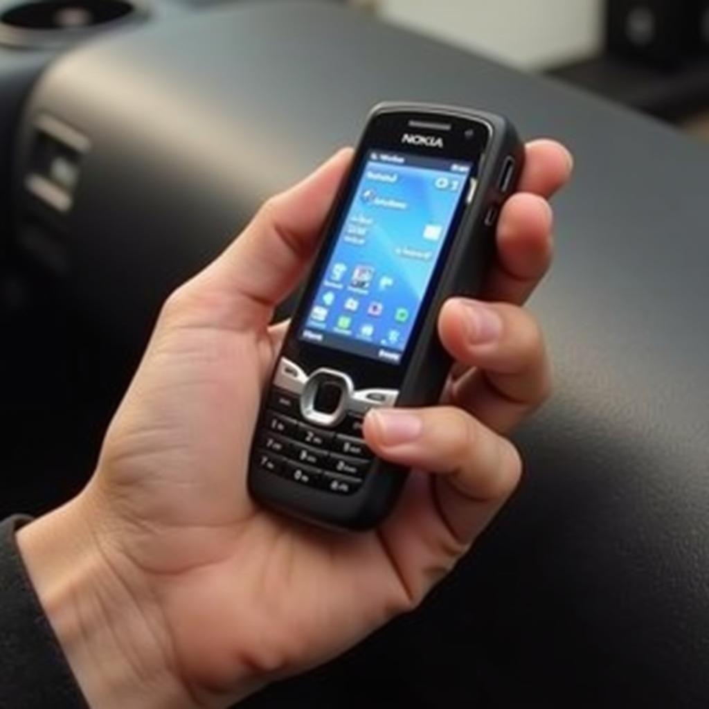 Holding a Nokia 5700 XpressMusic