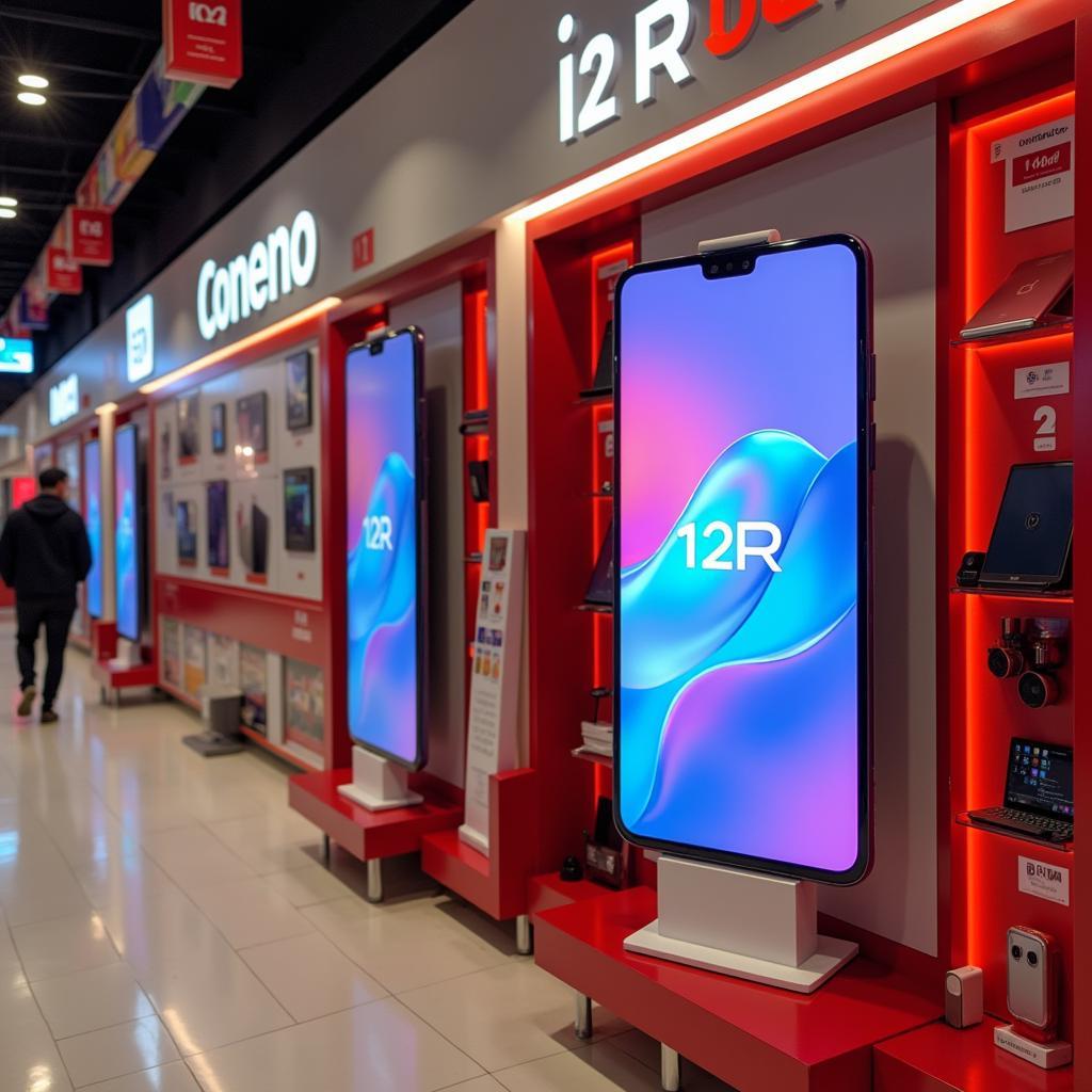 OnePlus 12R displayed in various Pakistani retail stores