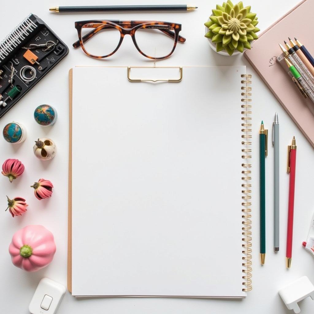 Organized Workspace with Stationery