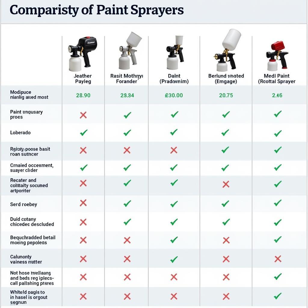 Paint Sprayer Comparison Chart