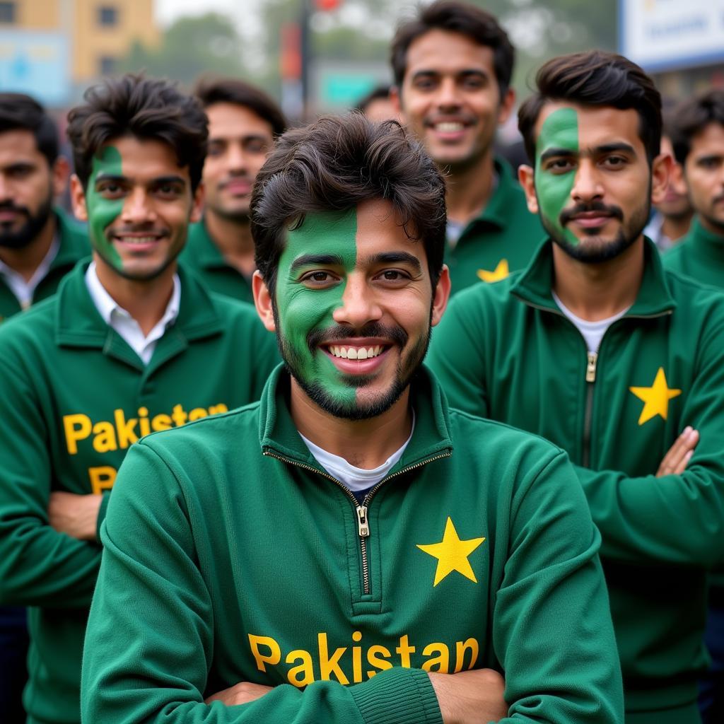 Pakistani Cricket Fans Wearing Sweaters