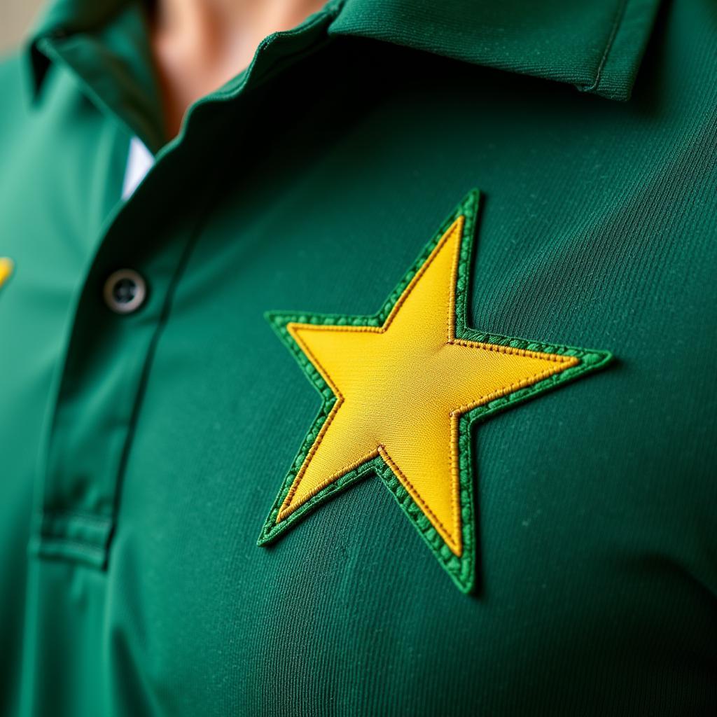 Close-Up of Pakistan Cricket Team Shirt Details