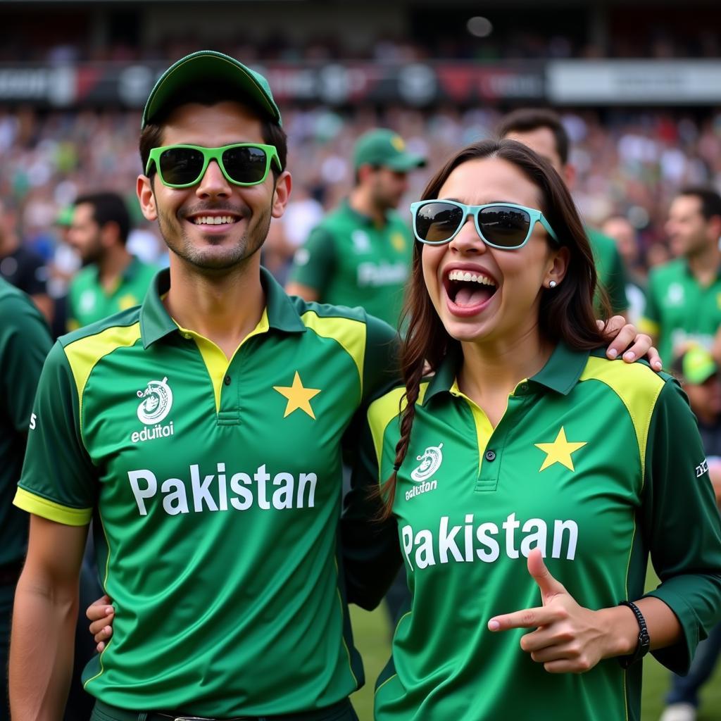 Fans Wearing Pakistan Cricket Team Shirts