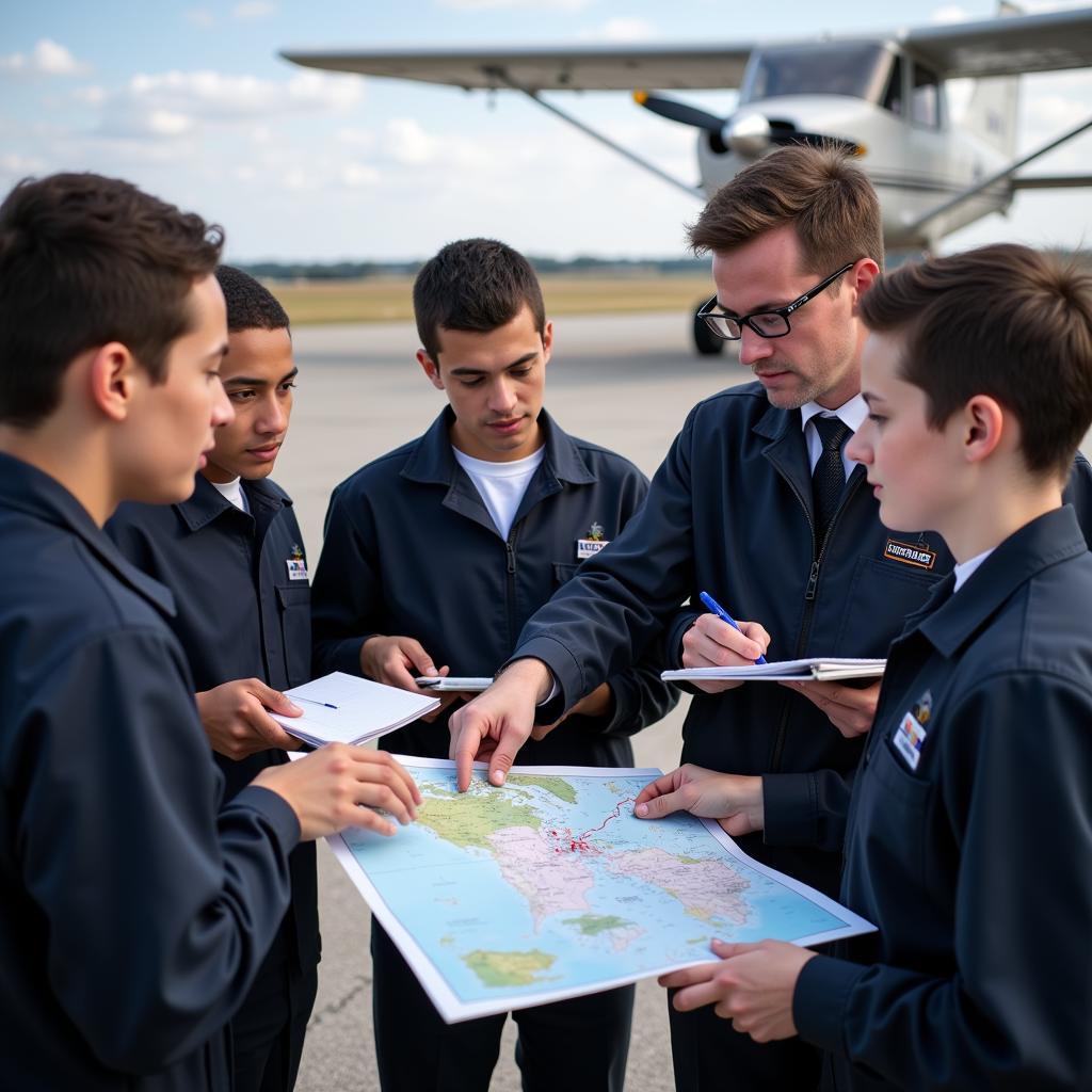 Students at a flight school in Pakistan